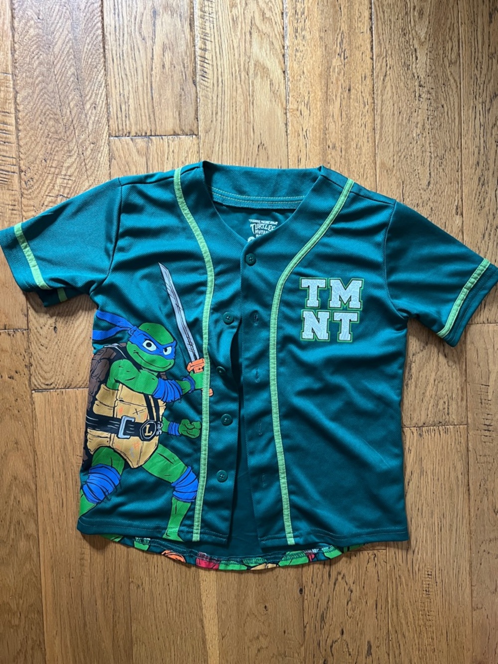 10/12 - NICKELODEON - Teenage Mutant Ninja Turtles Green Kids' Baseball Jersey